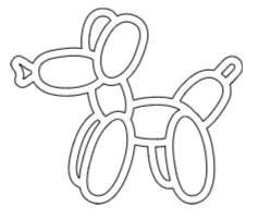 Ballon hondje opdruk op kleding